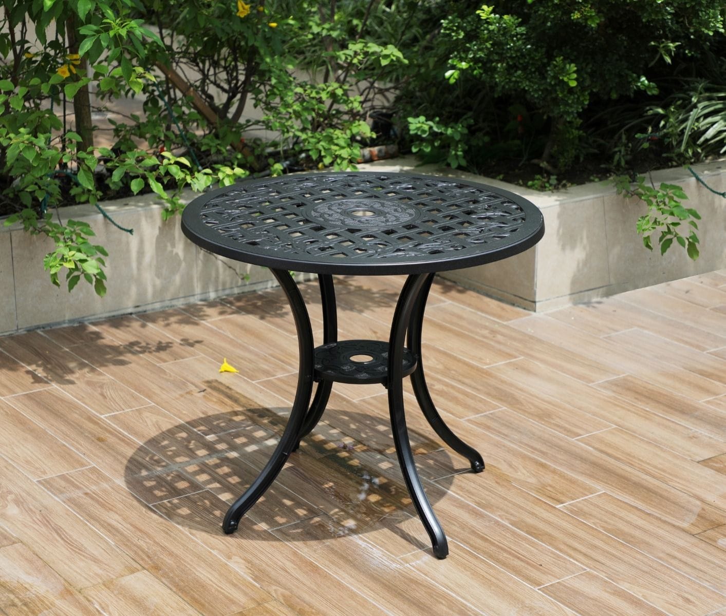 Aluminium Outdoor Table Black 79x79x69cm