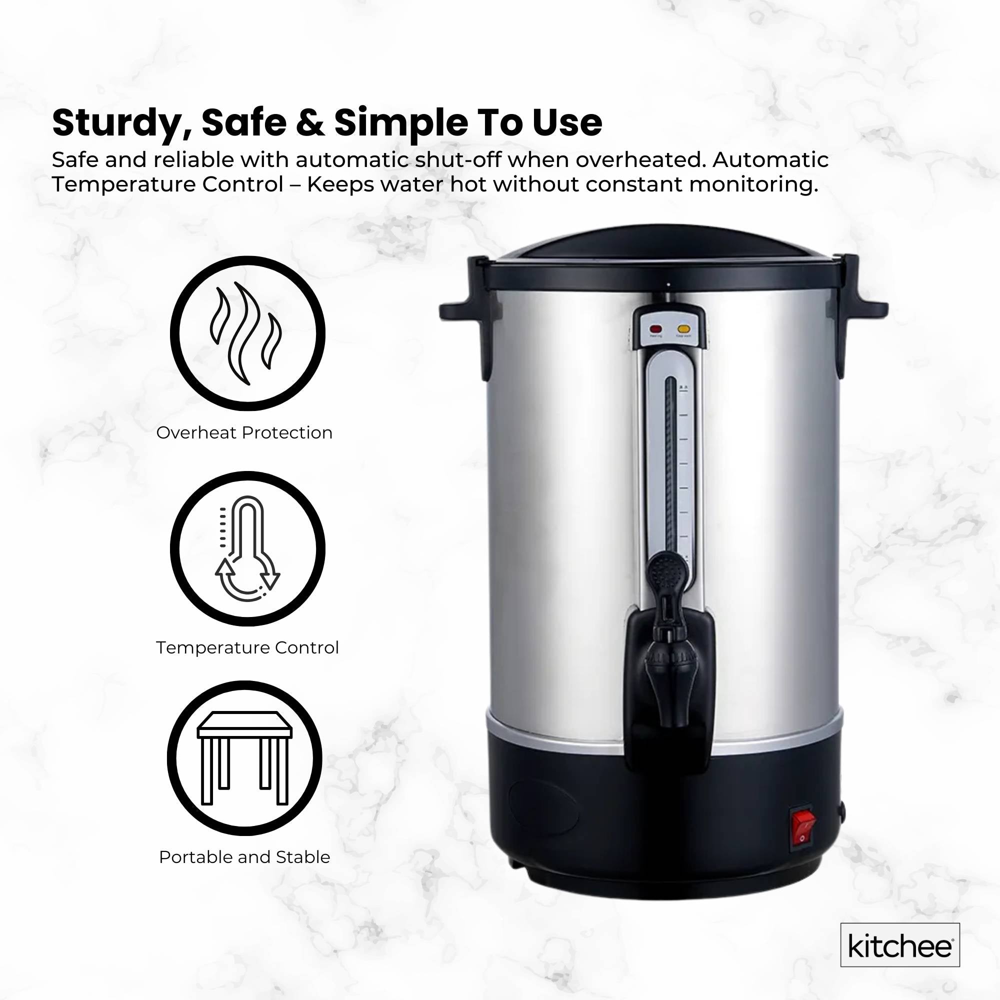 20L Electric Water Boiler - Stainless Steel Commercial Hot Liquid