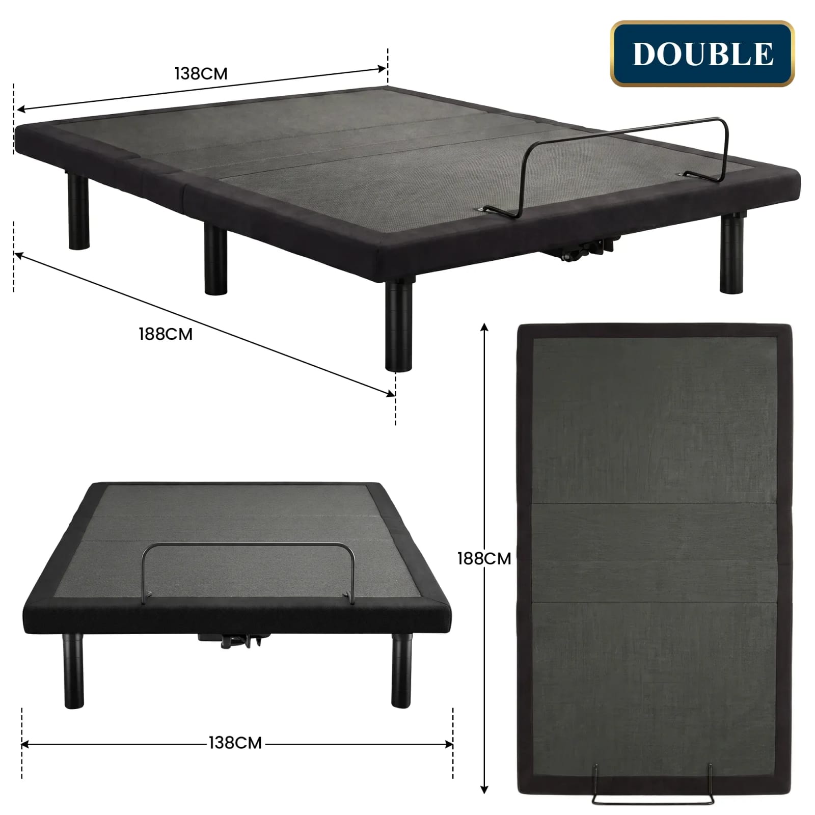 Adjustable Double Bed Base Wireless 138x188cm