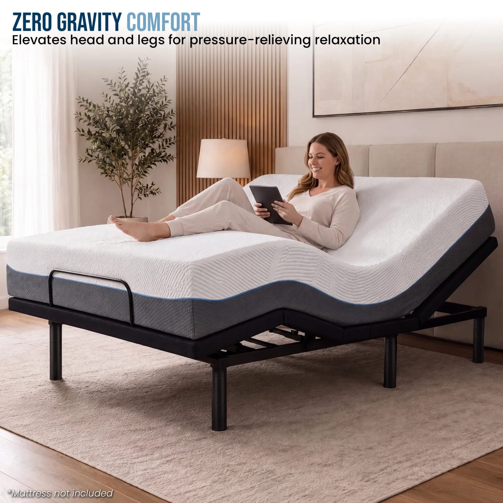 Adjustable Double Bed Base Wireless 138x188cm