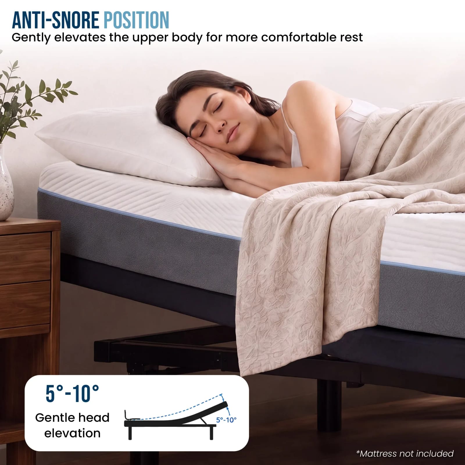 Adjustable Double Bed Base Wireless 138x188cm