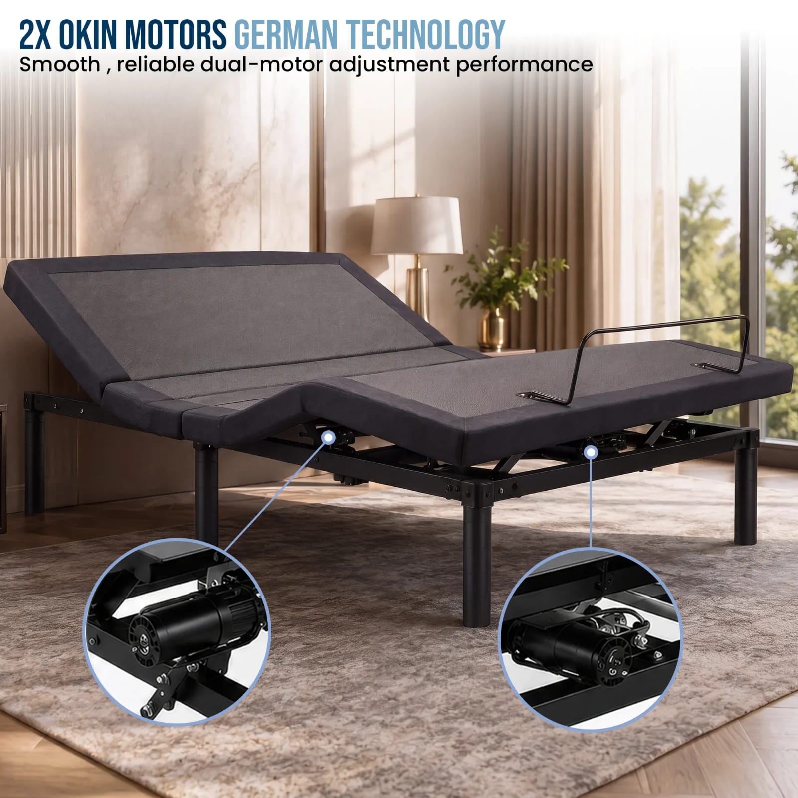 Adjustable Double Bed Base Wireless 138x188cm