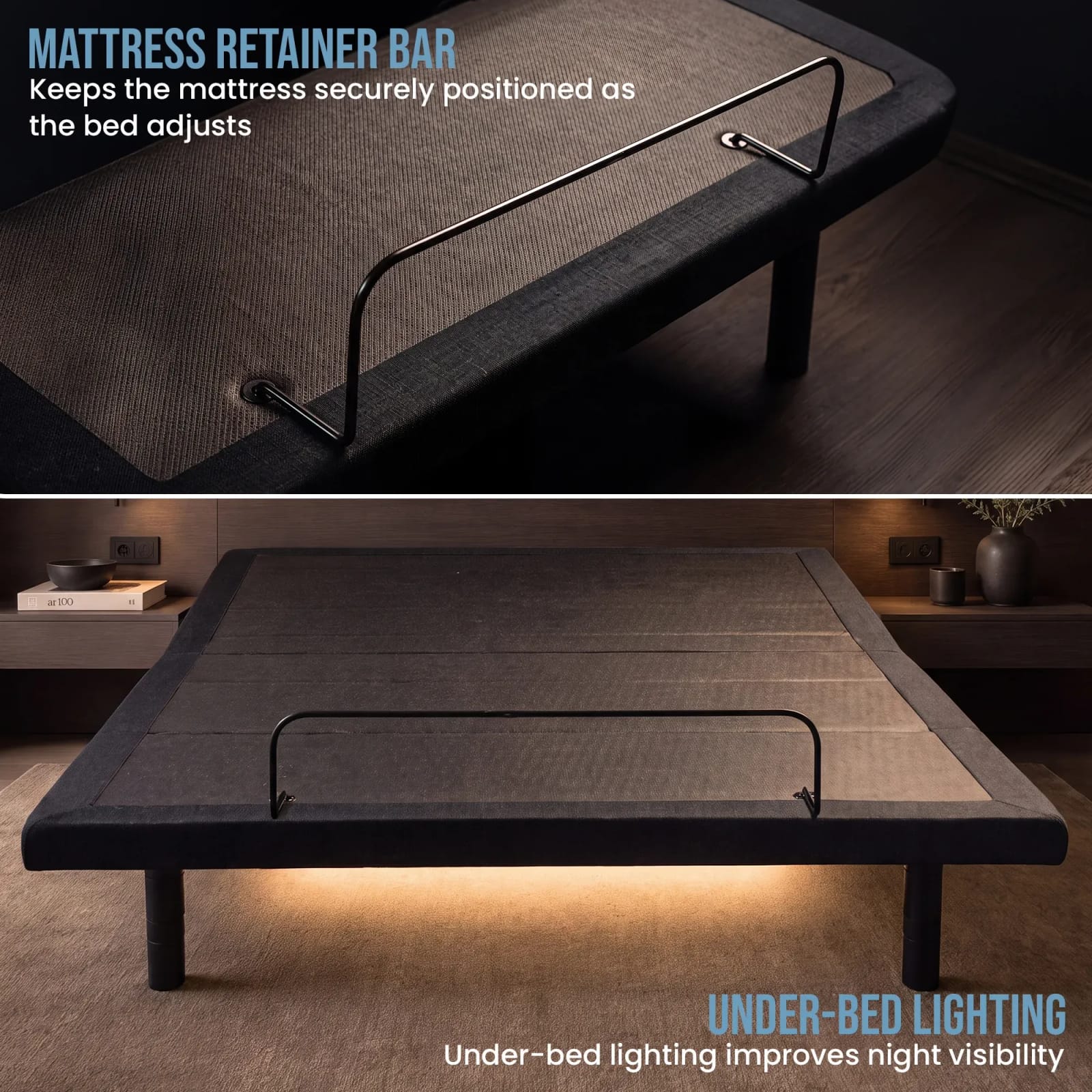 Adjustable Double Bed Base Wireless 138x188cm