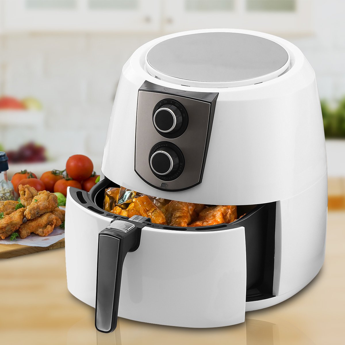 7.2l 1800w Electric Air Fryer Healthy Cooker Fryers Kitchen Oven Oil Free Low Fat White