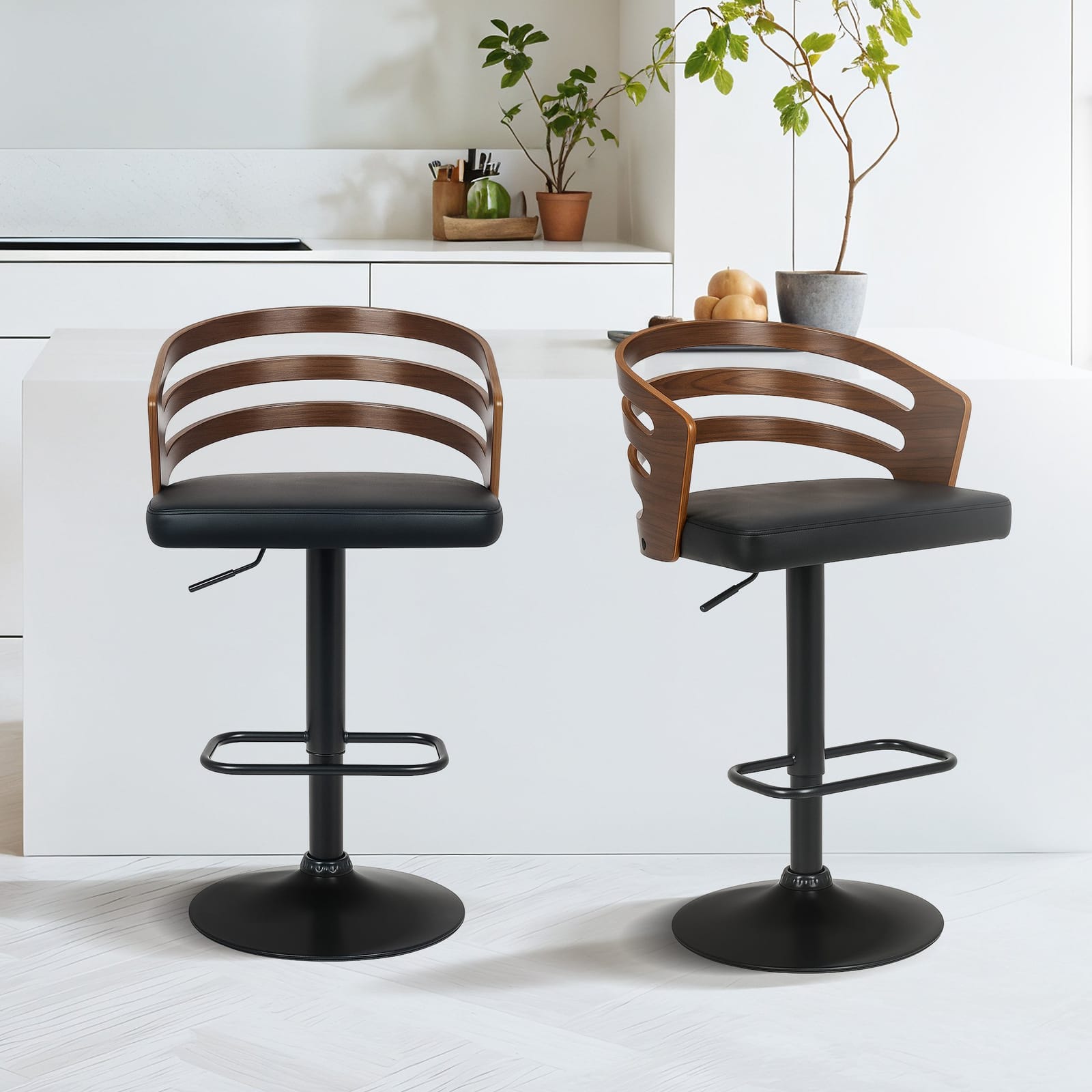 Bar Stool Adjustable Height Swivel 46x48x85cm