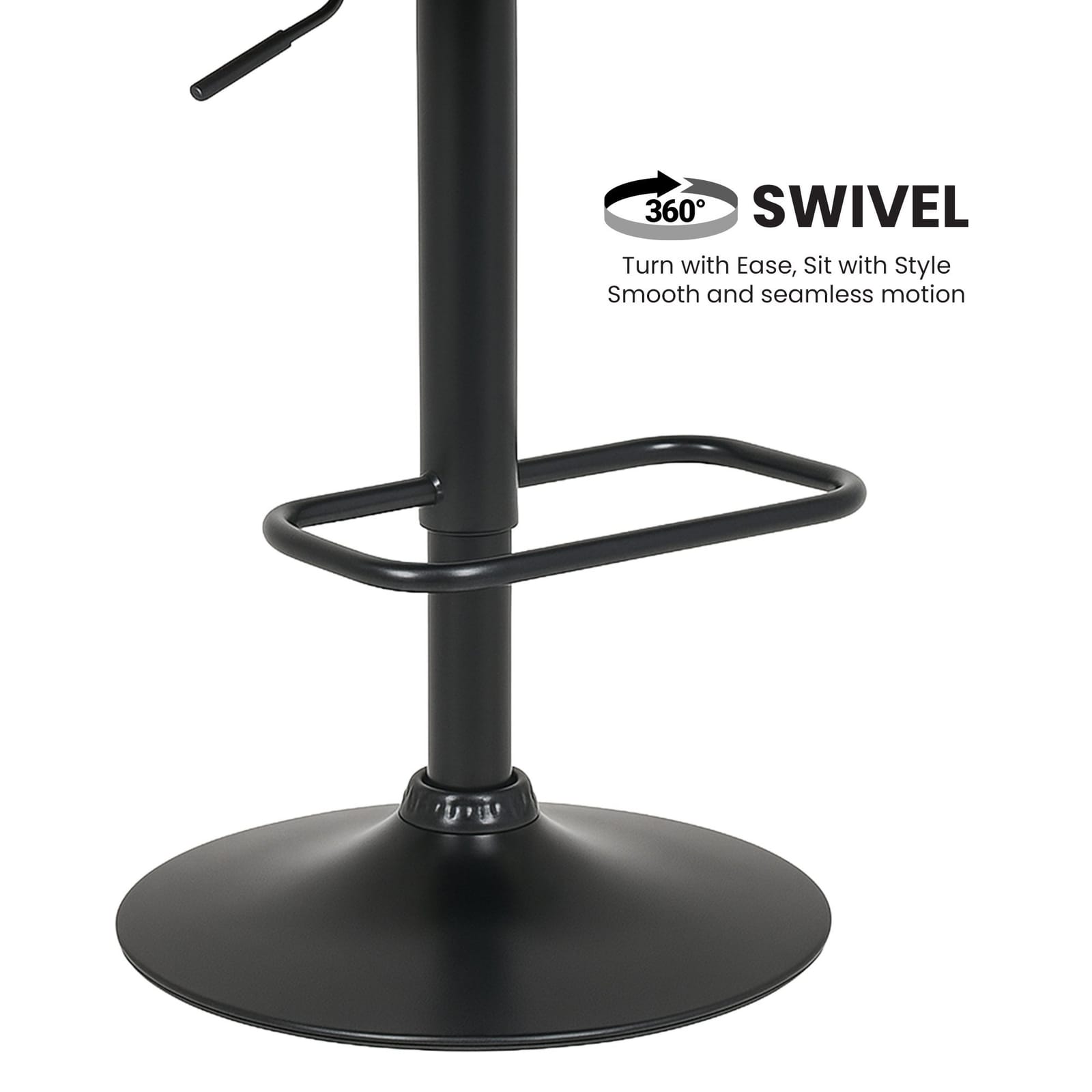 Bar Stool Adjustable Height Swivel 46x48x85cm