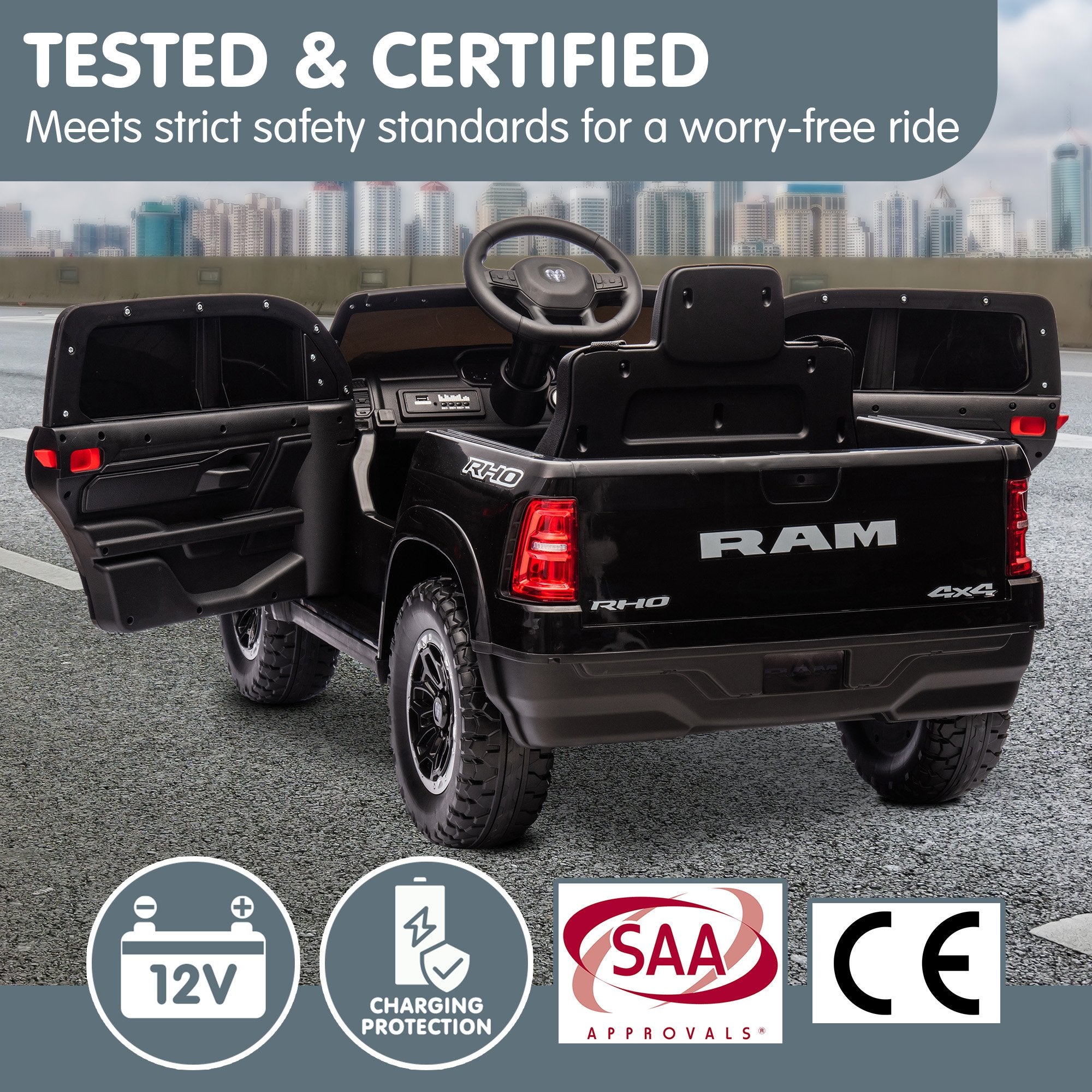 Ram 1500 Rho Kids Electric Ride On Car With Remote Control King Size