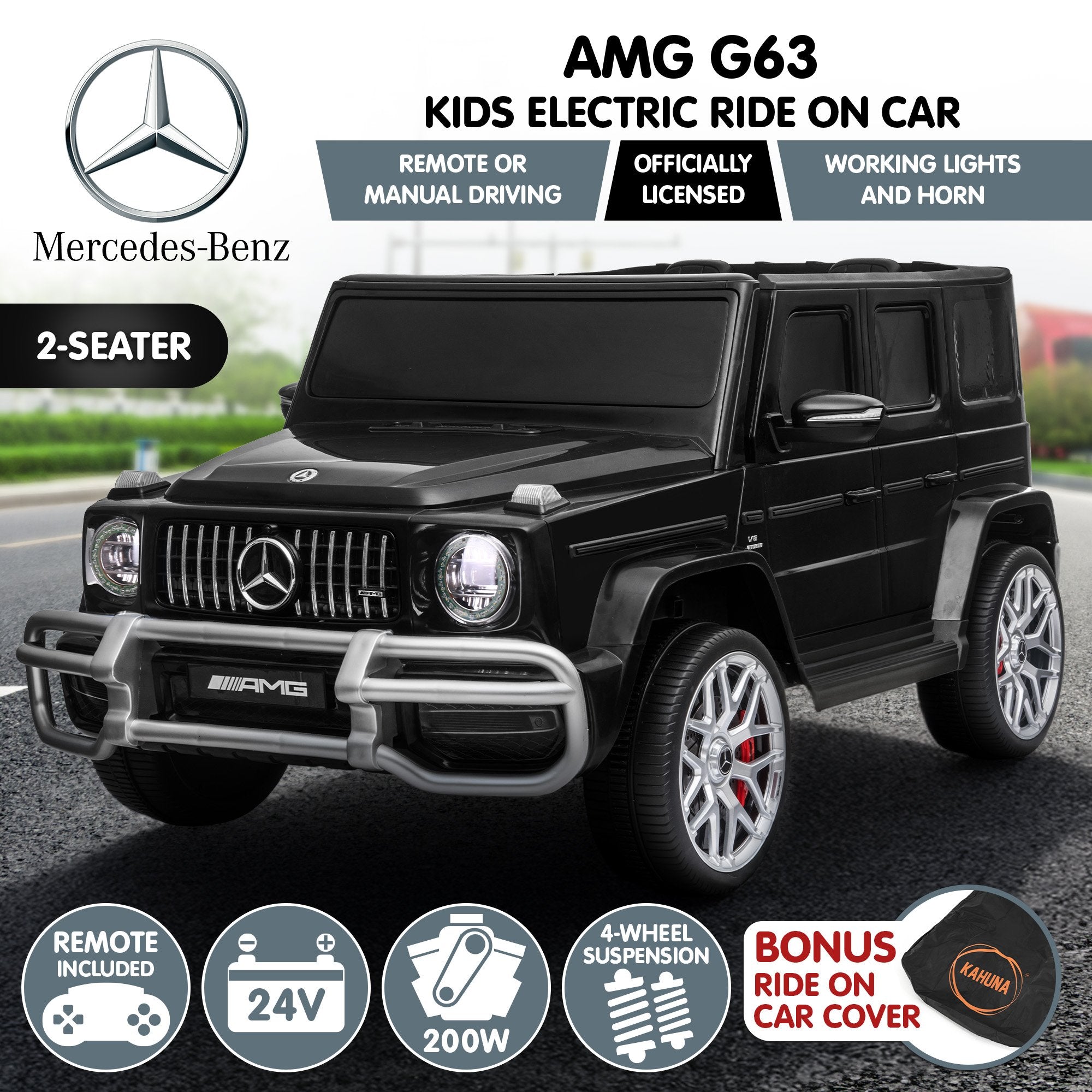 Mercedes Benz Amg G63 Kids Electric Two Seater Ride On Car With