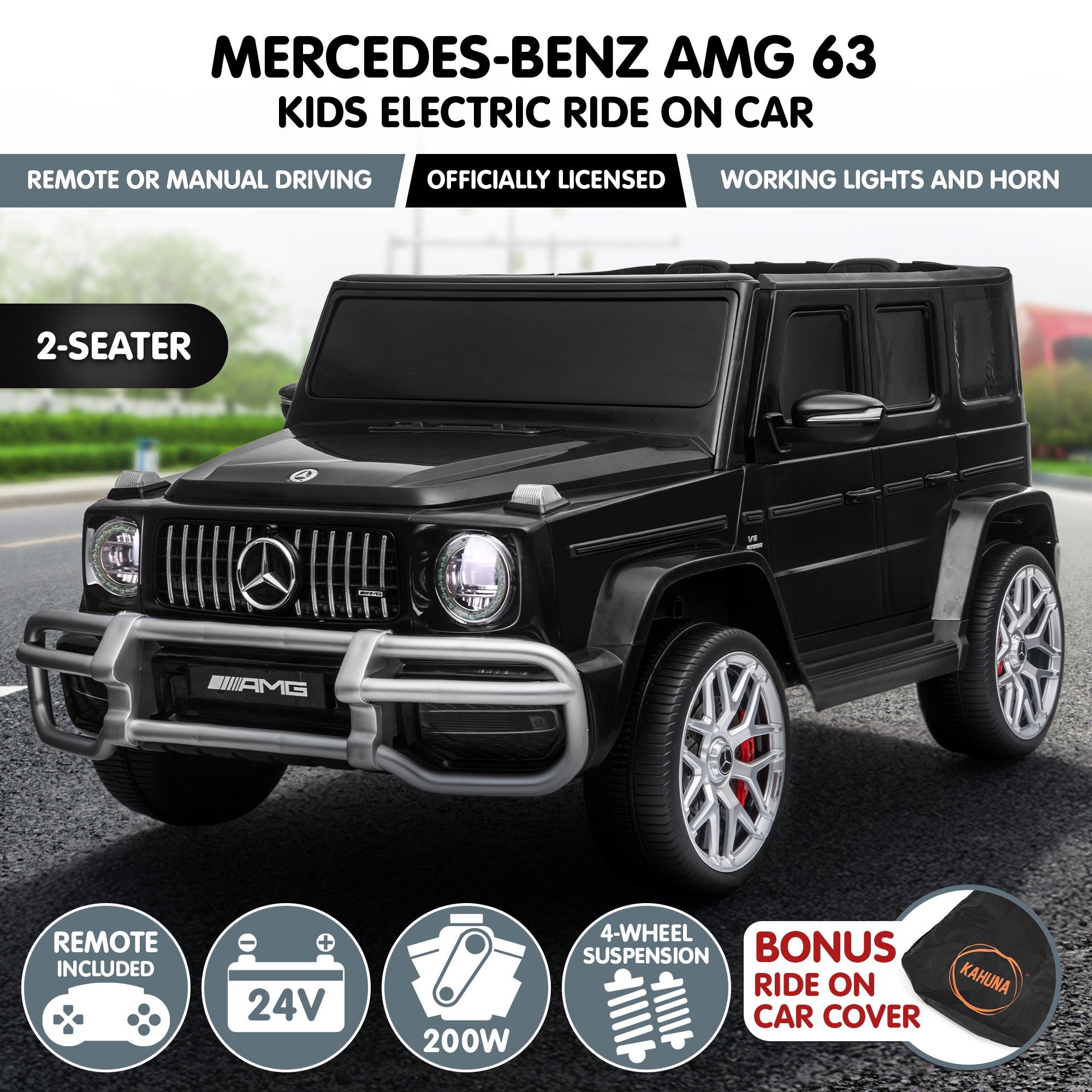 Mercedes Benz Amg G63 Kids Electric Two Seater Ride On Car With