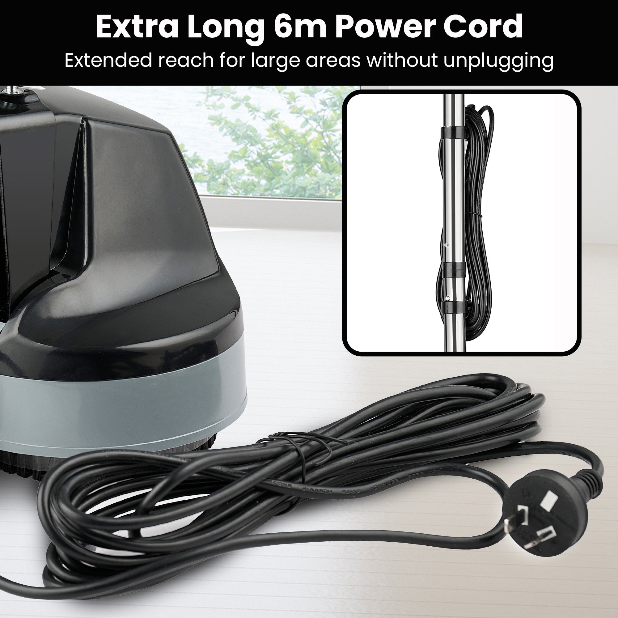 Hauskeeper Gen2 5-In-1 Black Electric Floor Polisher Hard Waxer with Vacuums