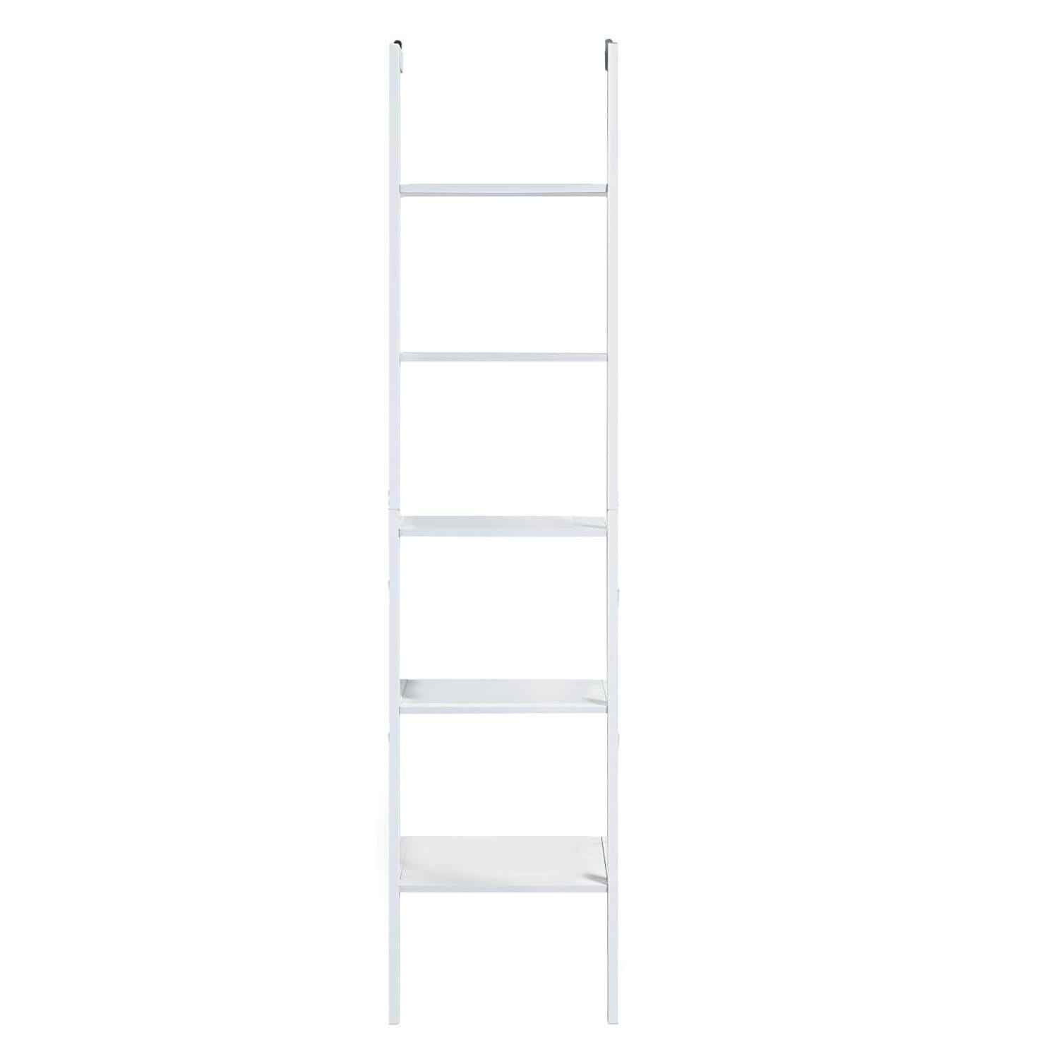 5 Tier White Ladder Shelf 45x45x190cm