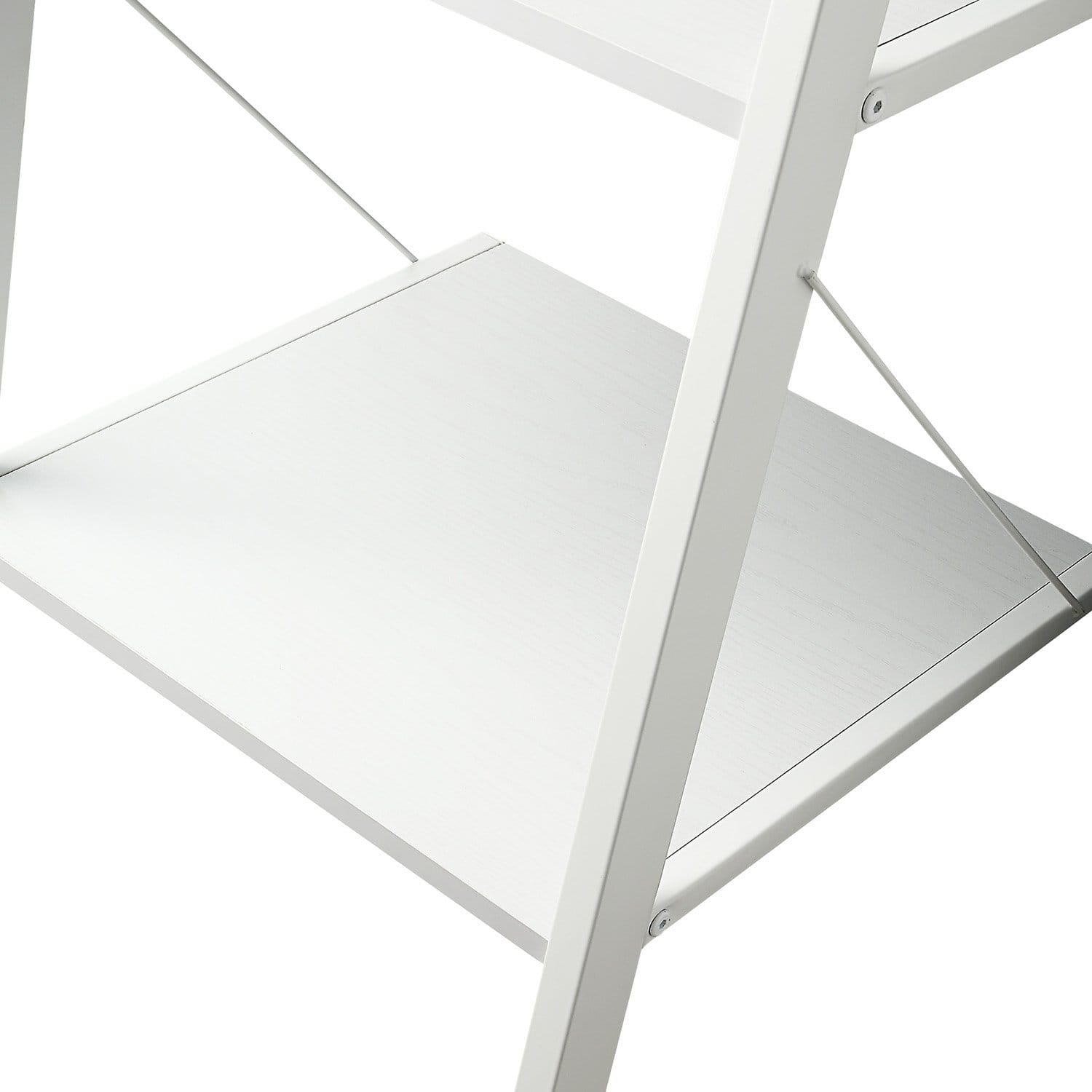 5 Tier White Ladder Shelf 45x45x190cm
