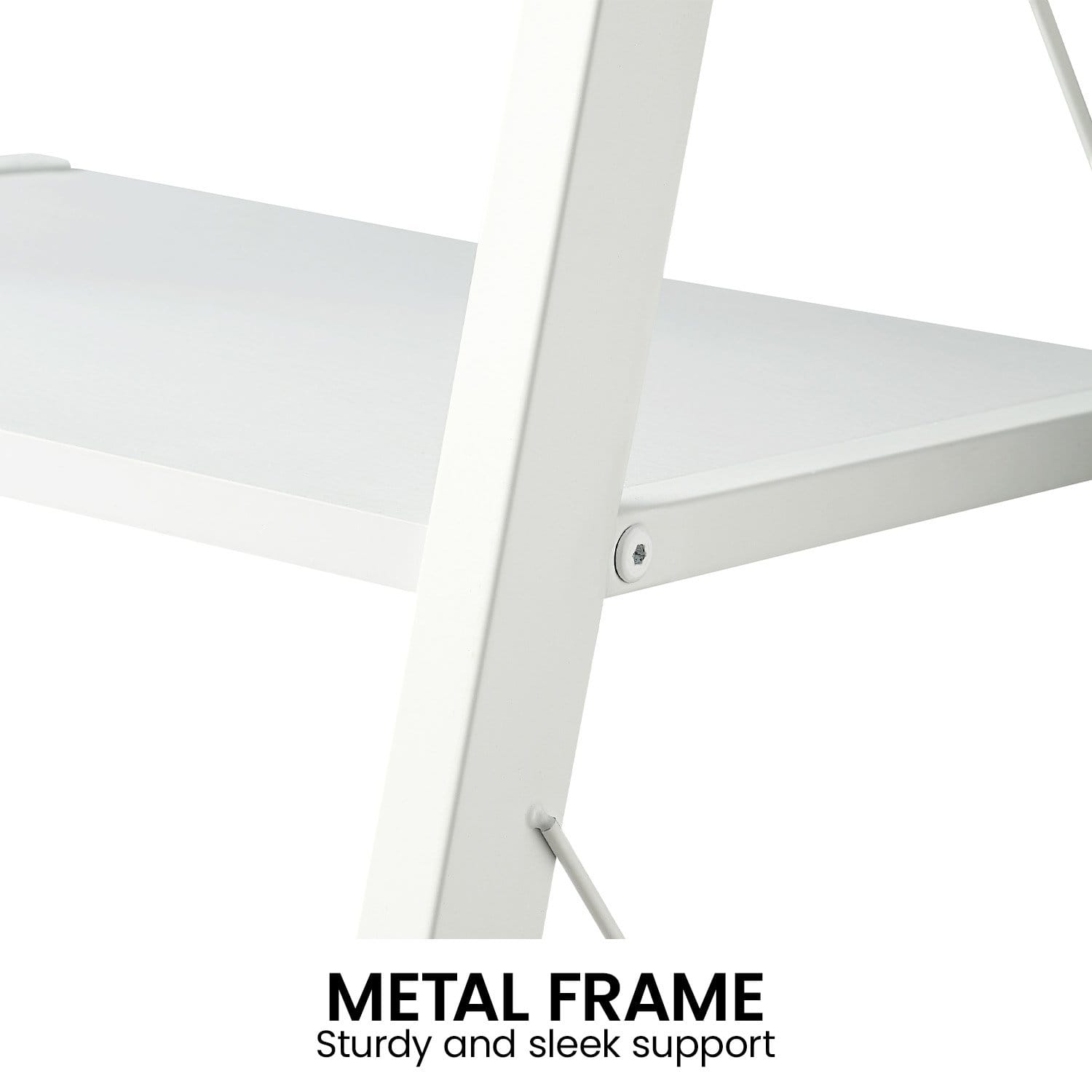 5 Tier White Ladder Shelf 45x45x190cm