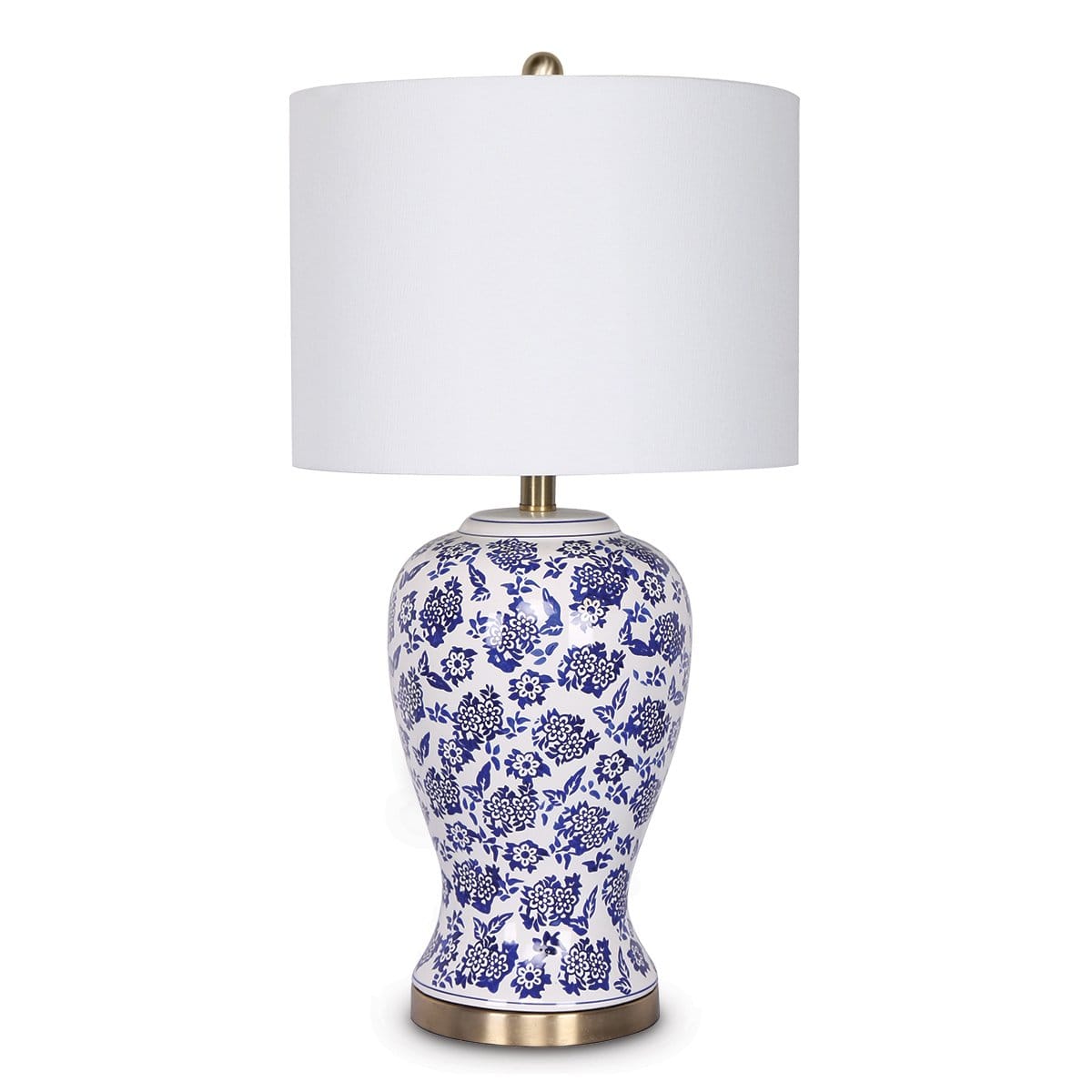 Ceramic Table Lamp White Cotton Shade 35.5x35.5x66cm