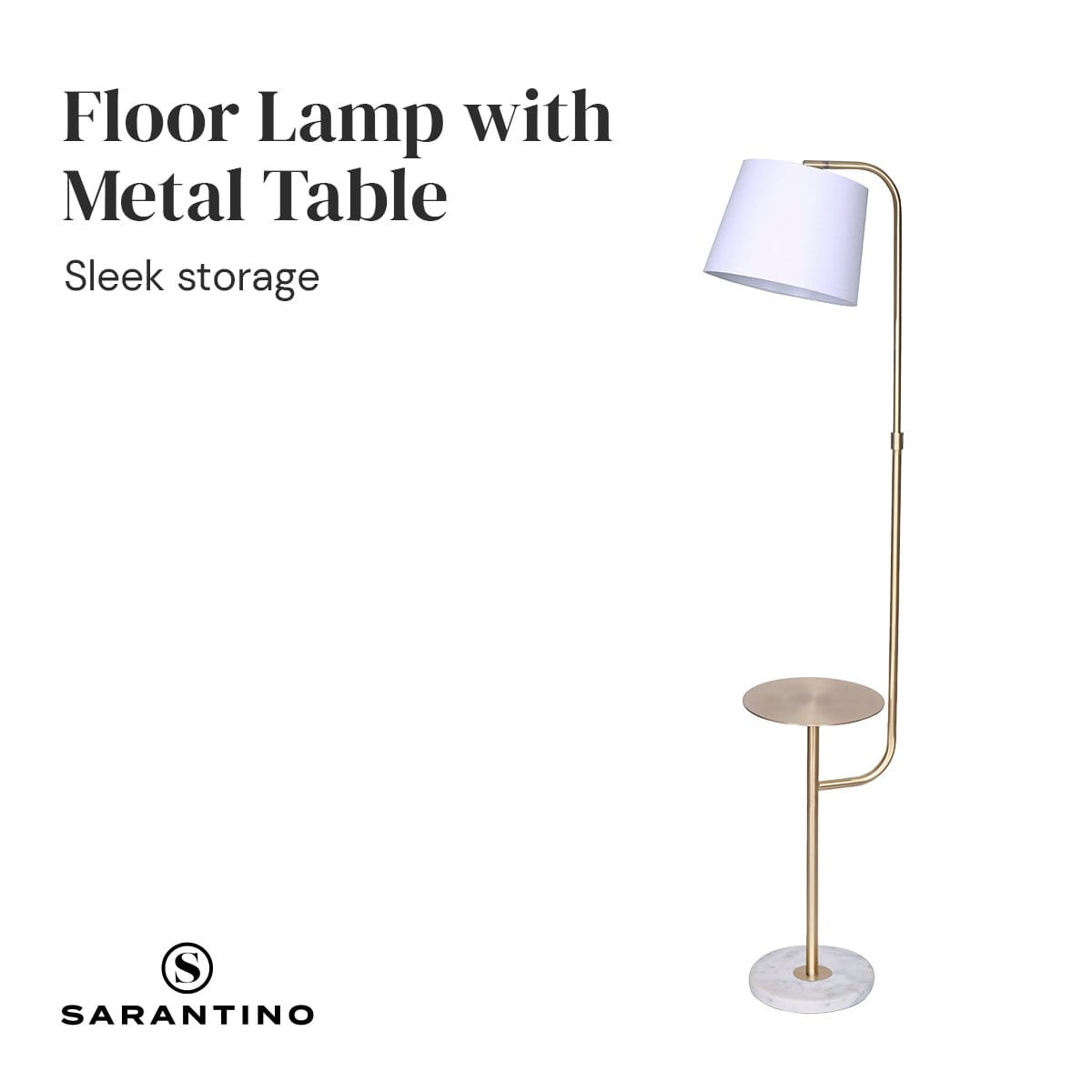 Marble End Table Lamp 25.5x30x23cm