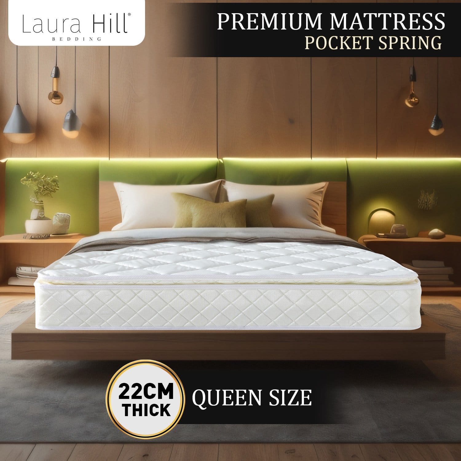 Queen Mattress Pillow Top Pocket Spring
