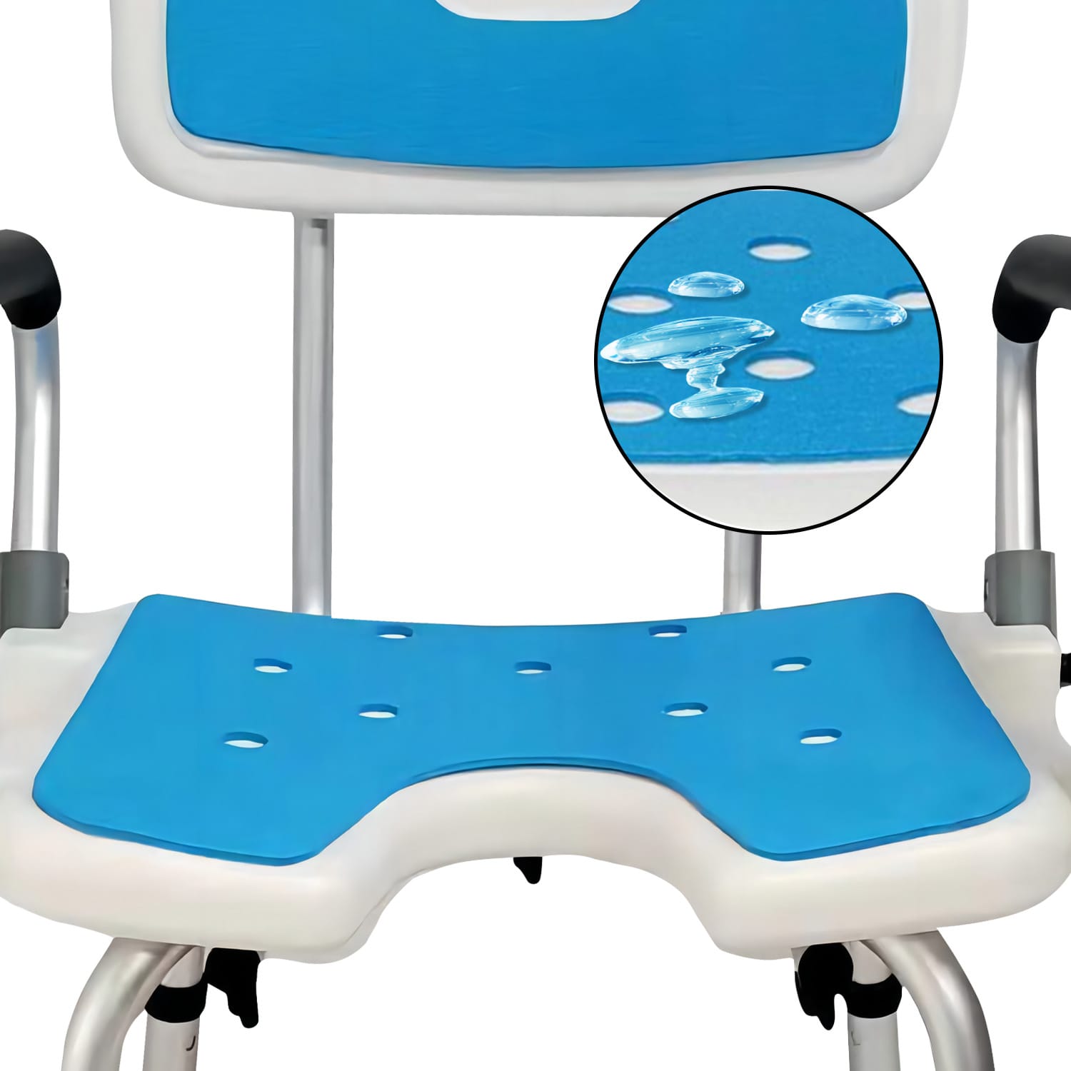 Shower Chair Adjustable Height 47x38x87cm