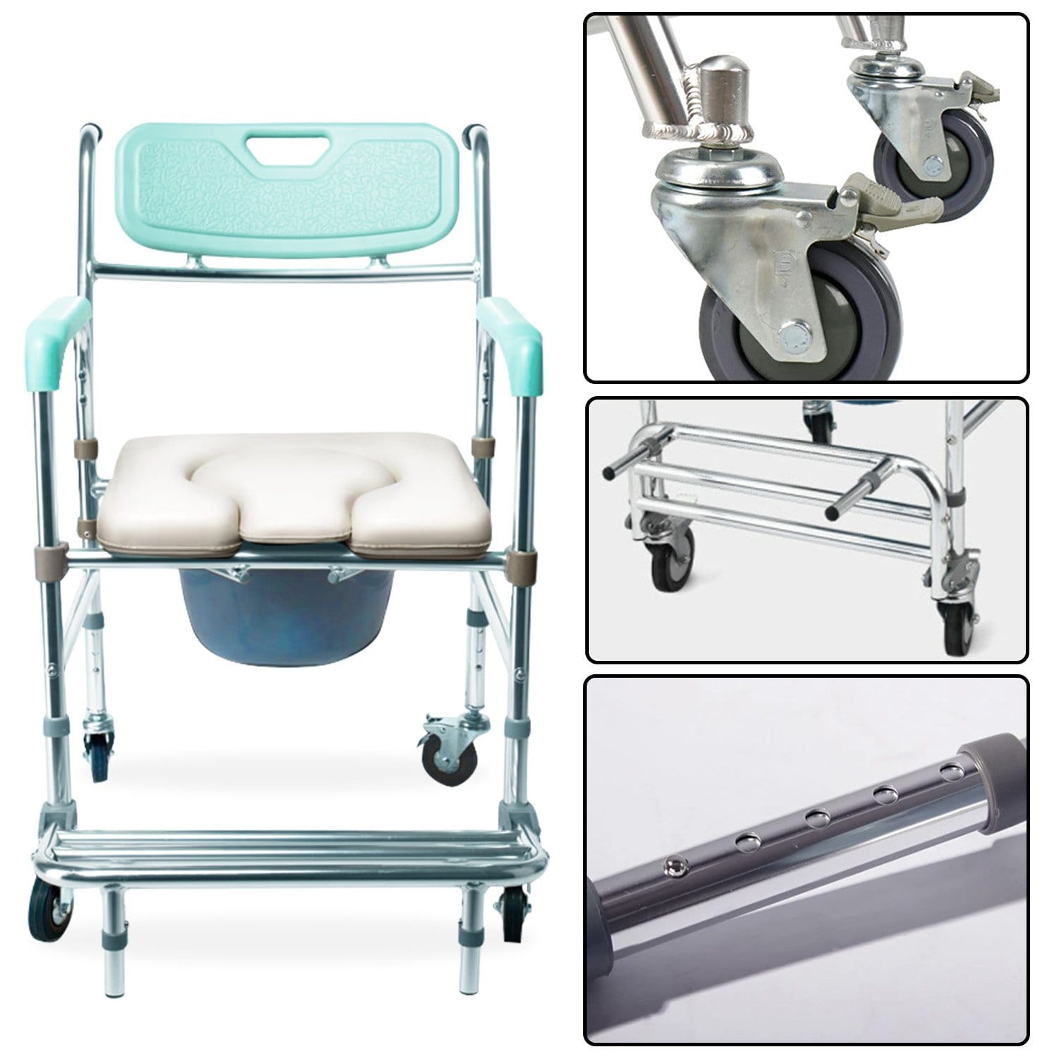 Commode Chair With Footrest 81x57.5x92cm