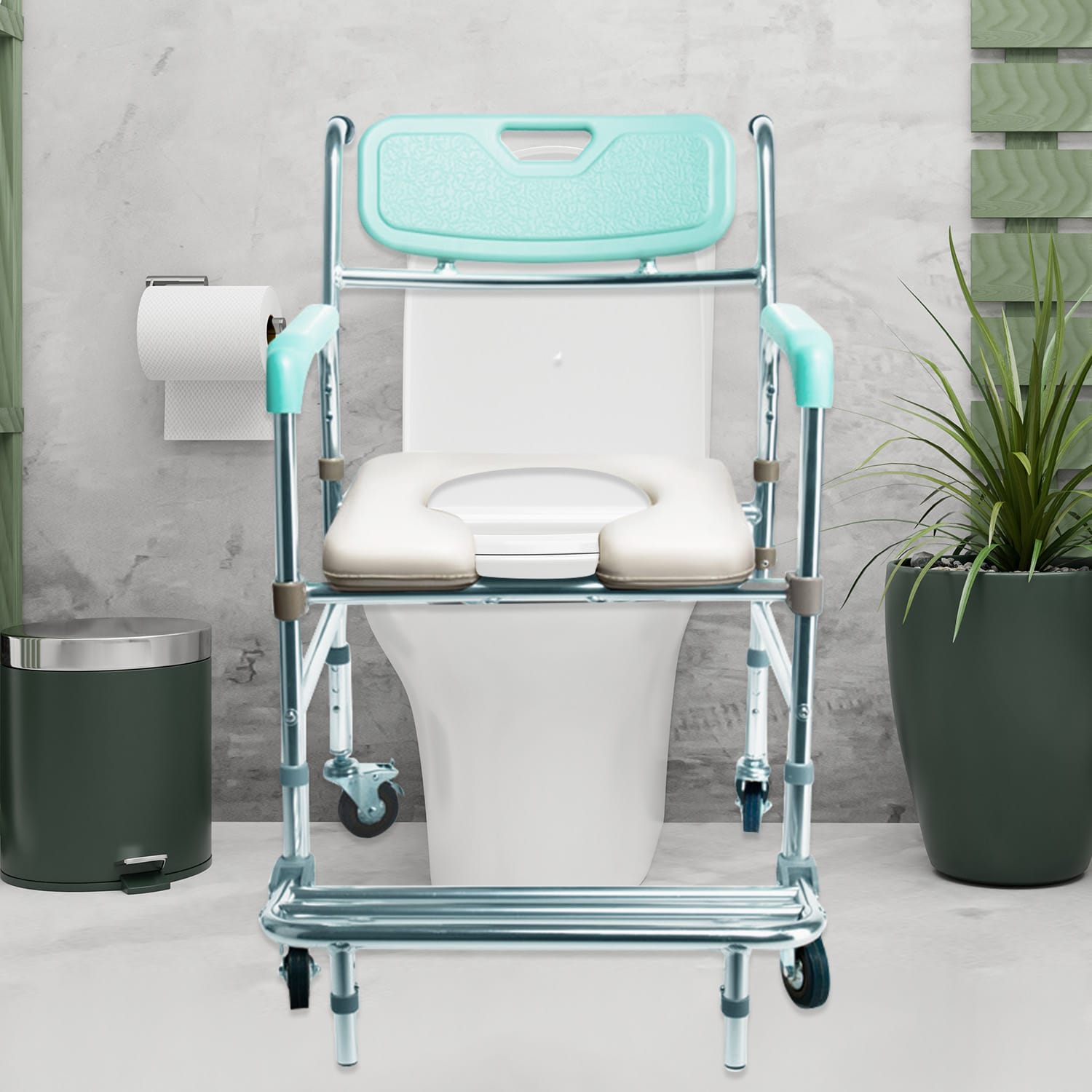 Commode Chair With Footrest 81x57.5x92cm