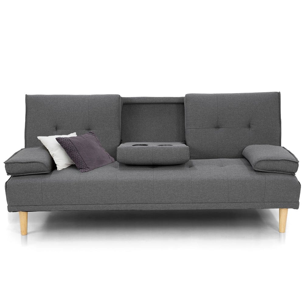 Grey Fabric Sofa Bed Lounge 185x90x82cm