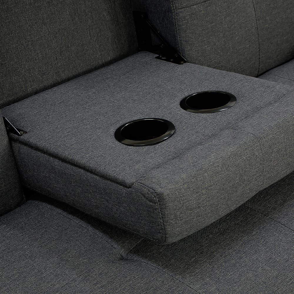 Grey Fabric Sofa Bed Lounge 185x90x82cm