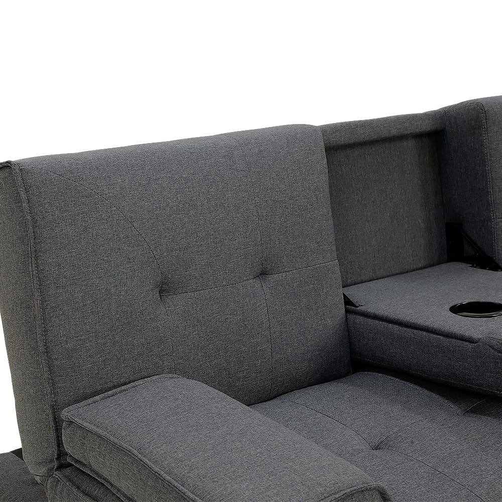 Grey Fabric Sofa Bed Lounge 185x90x82cm