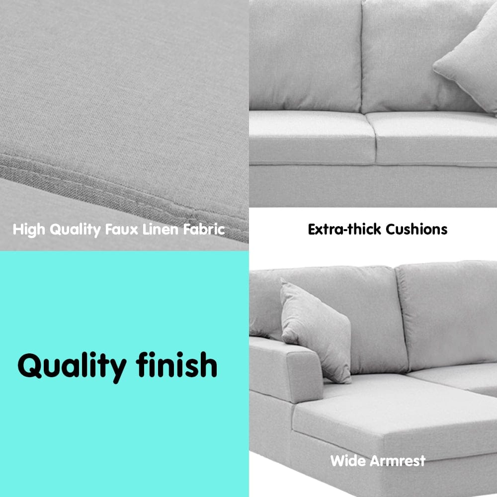 L Shape Sofa Light Grey