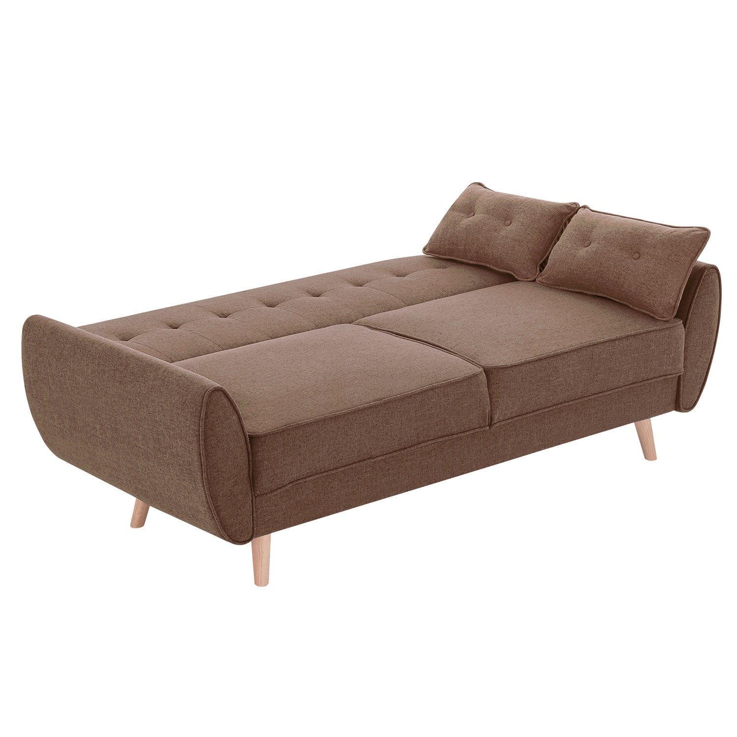 Modular Fabric Sofa Bed Brown