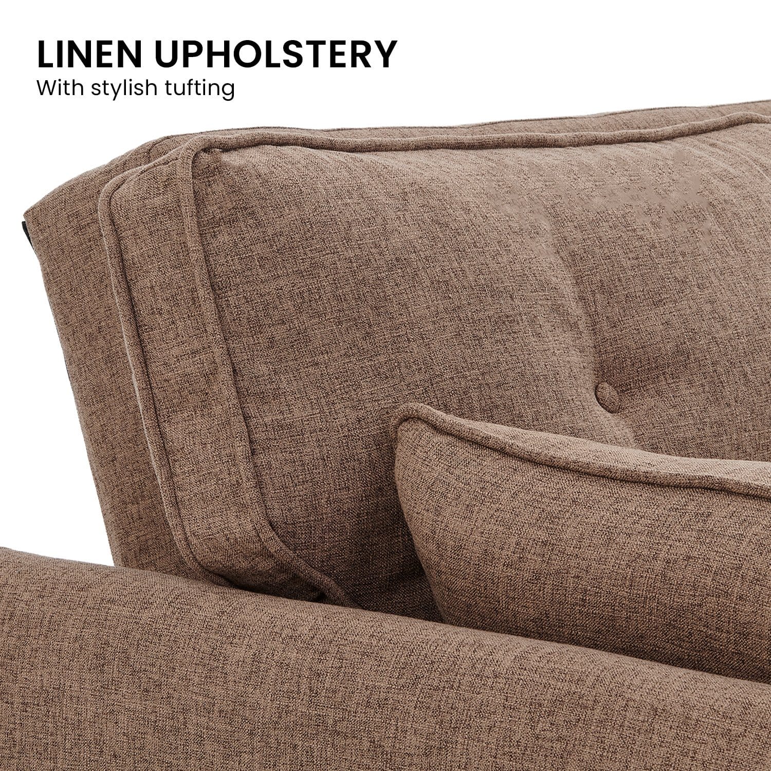 Modular Fabric Sofa Bed Brown