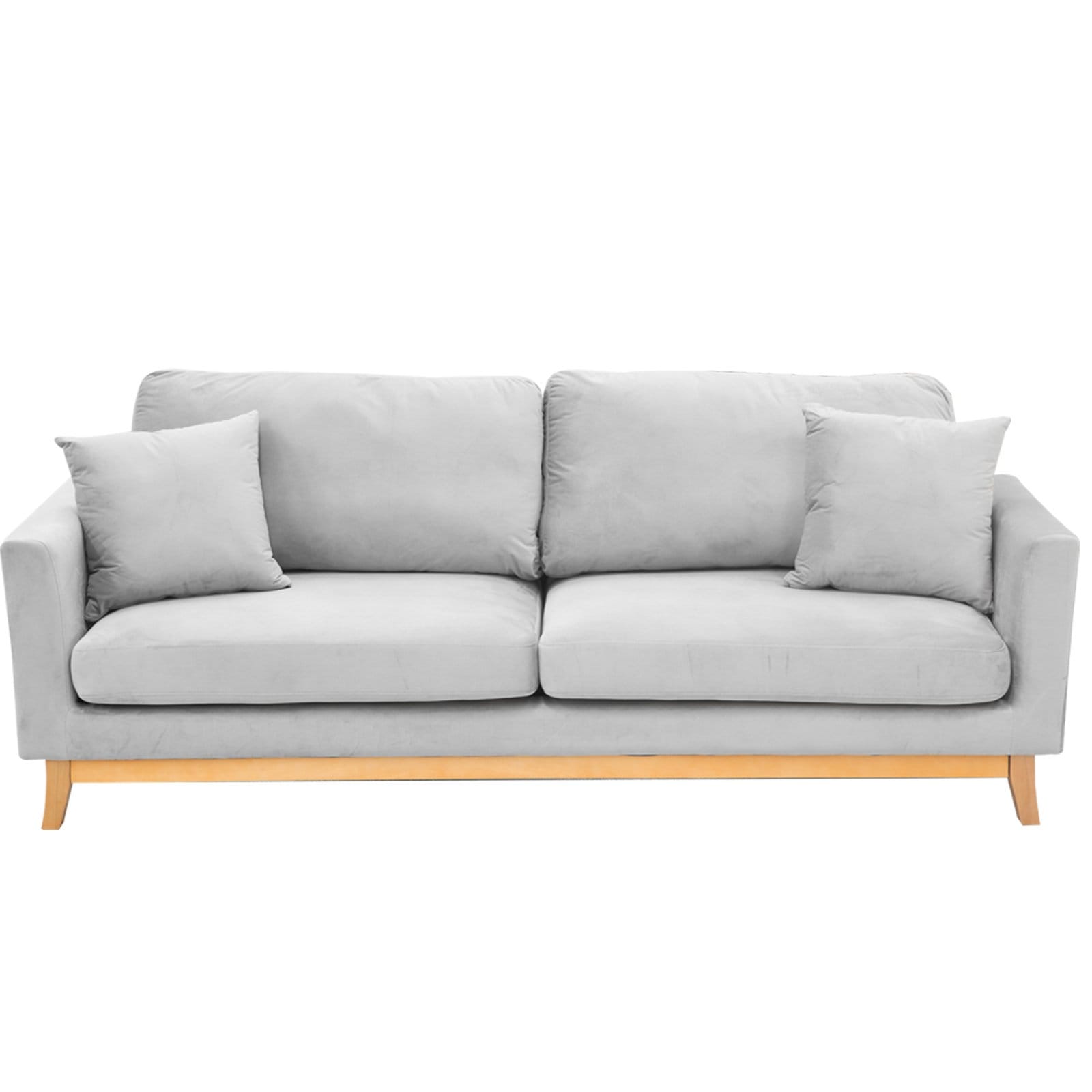 Grey Velvet Sofa Bed 216x92x85cm