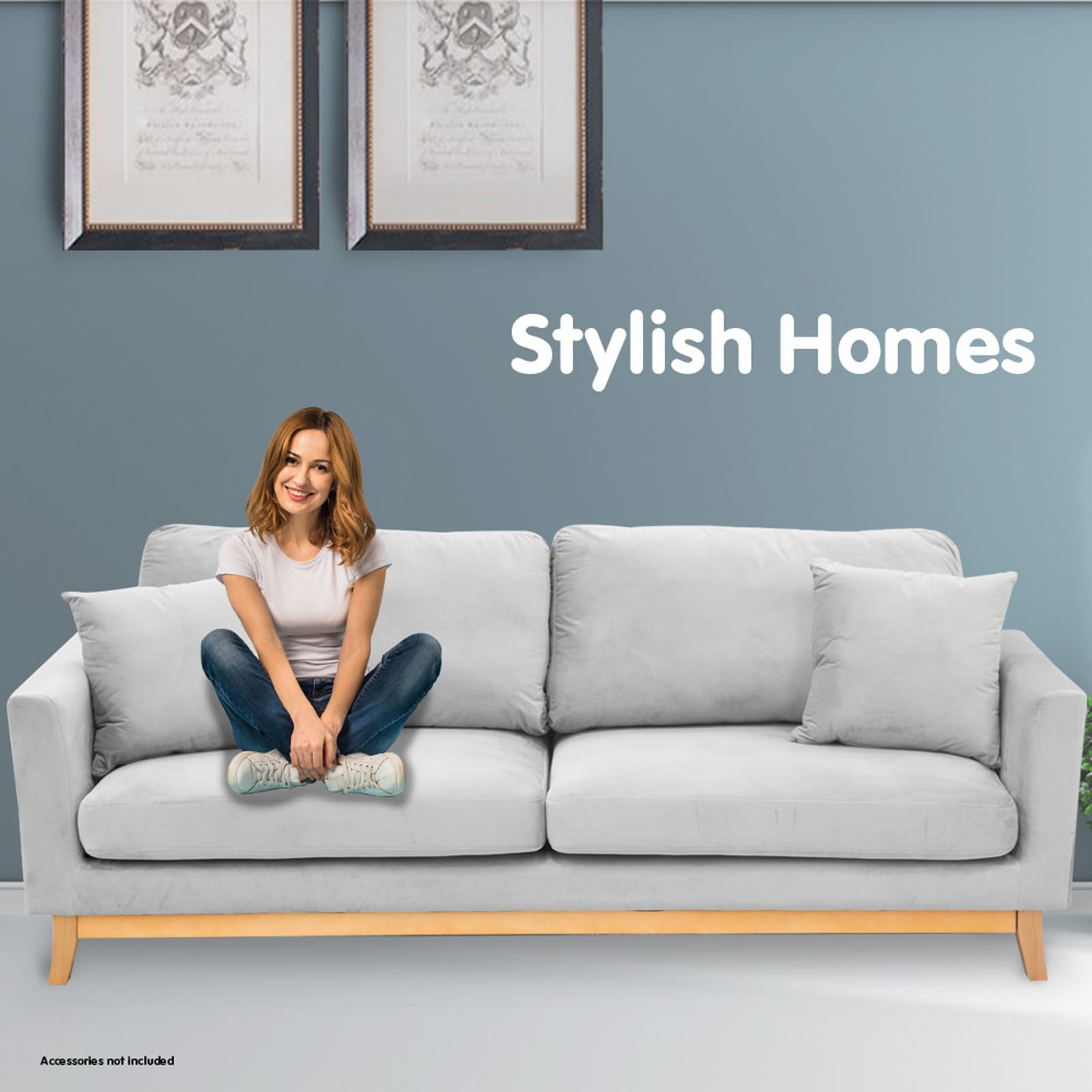 Grey Velvet Sofa Bed 216x92x85cm