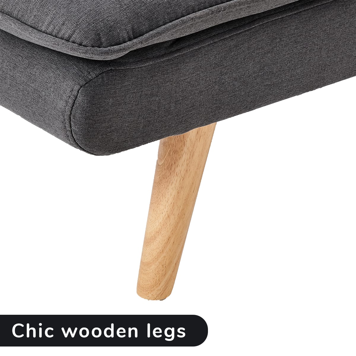 Grey Linen Sofa Bed Lounge 180x80x70cm