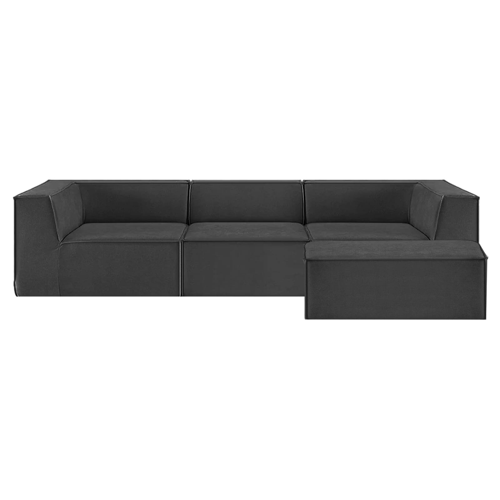 Black sofa 270x169x63cm, side view