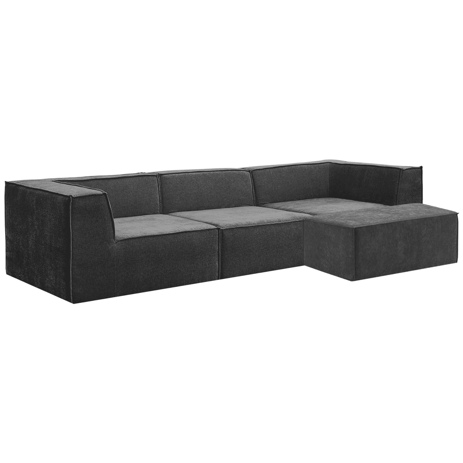 Black sofa 270x169x63cm, rear view