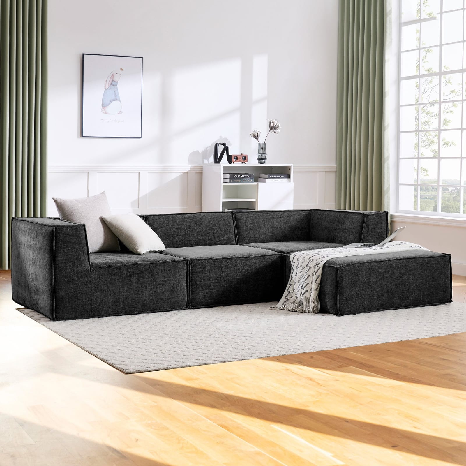 Black sofa 270x169x63cm, view 9