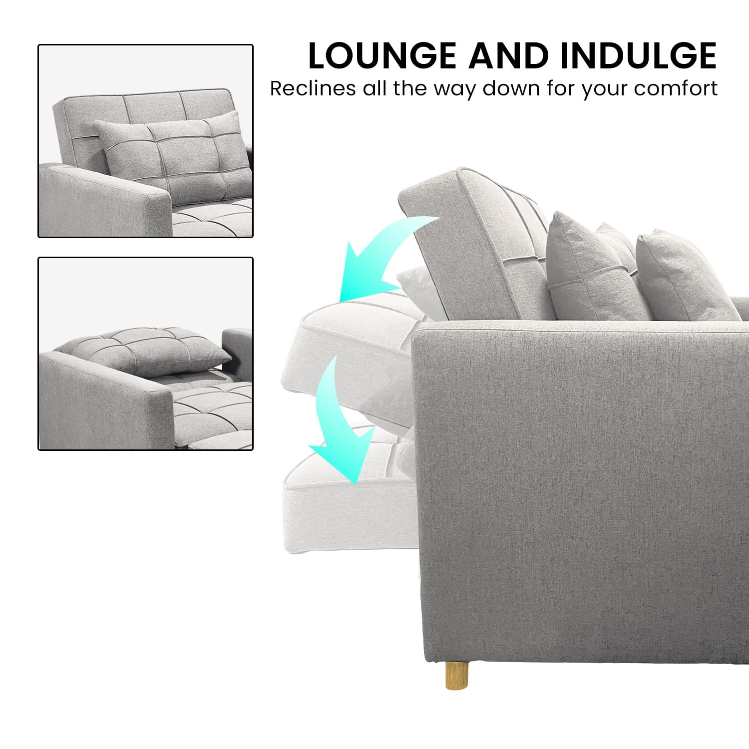 Grey sofa 101x98x88cm, view 10