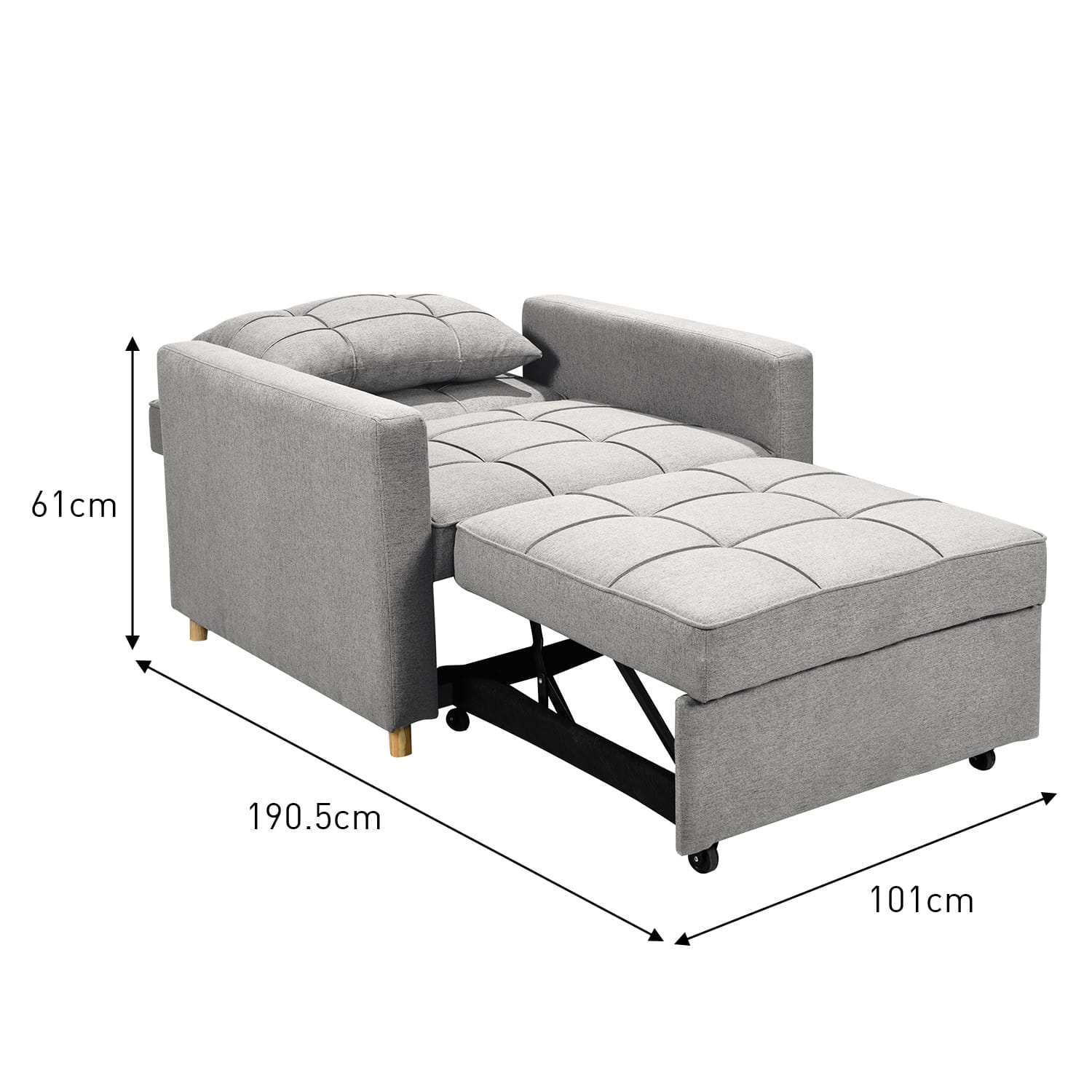 Grey sofa 101x98x88cm, in room setting