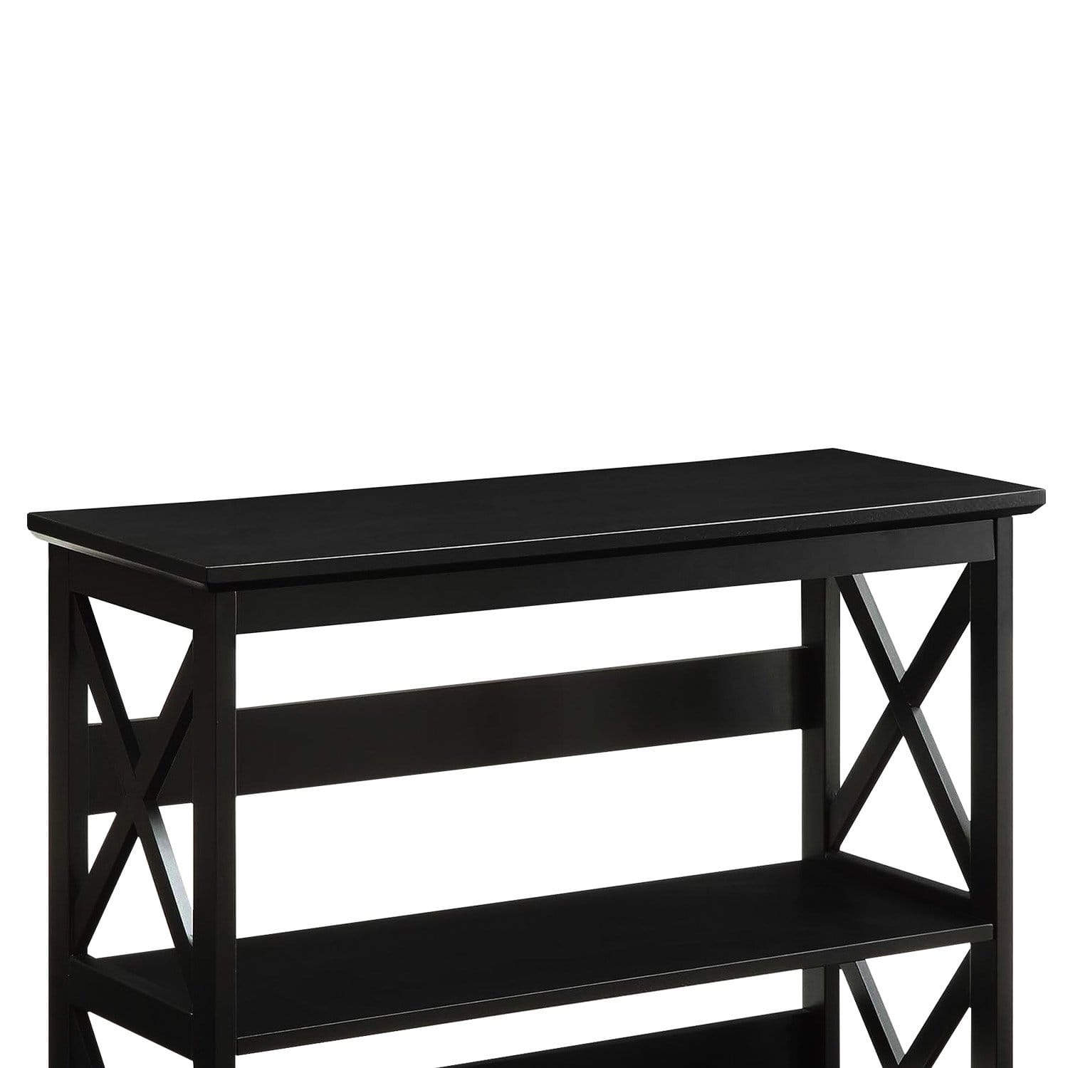 3-Tier Bookshelf Display Rack Black 80x30x82.5cm