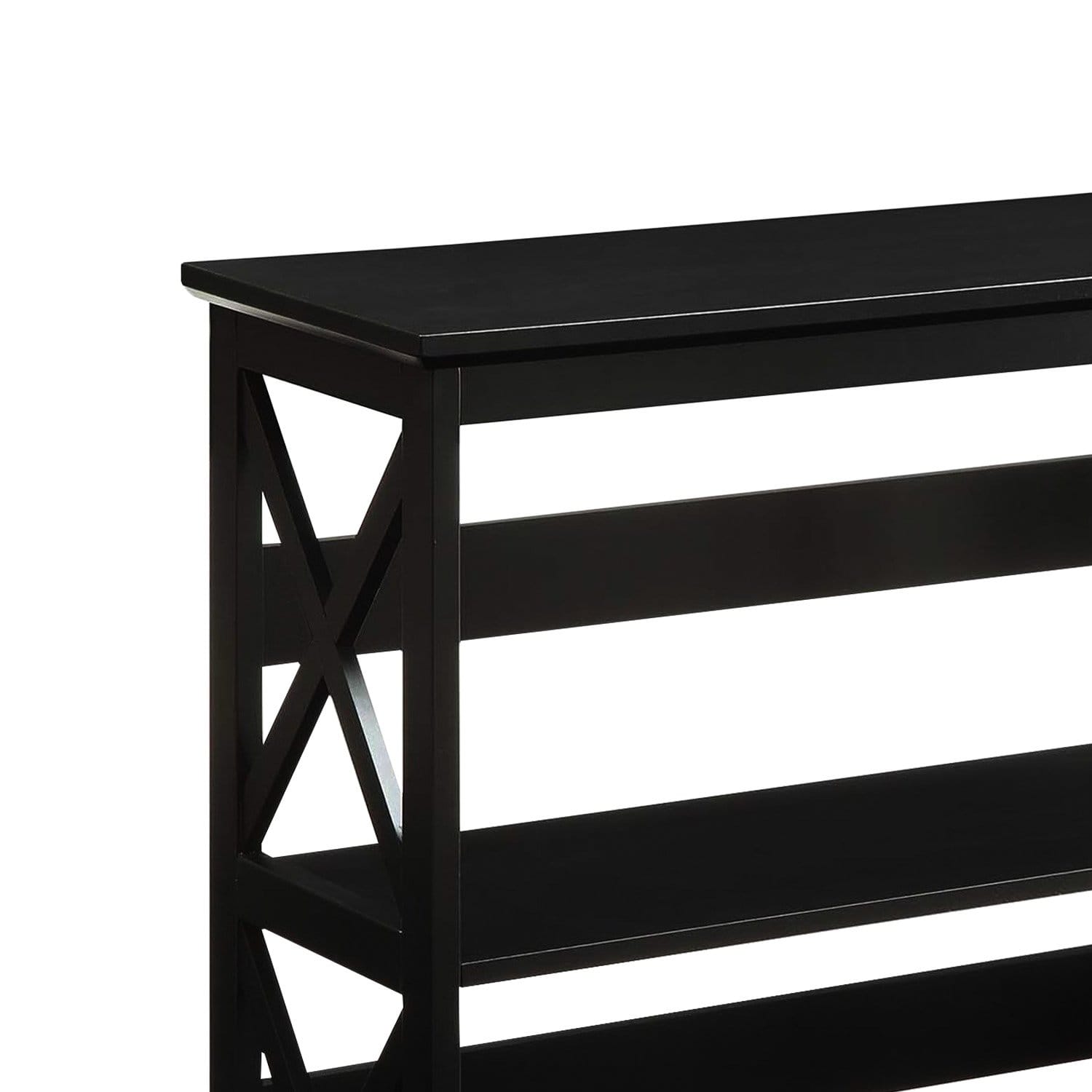3-Tier Bookshelf Display Rack Black 80x30x82.5cm