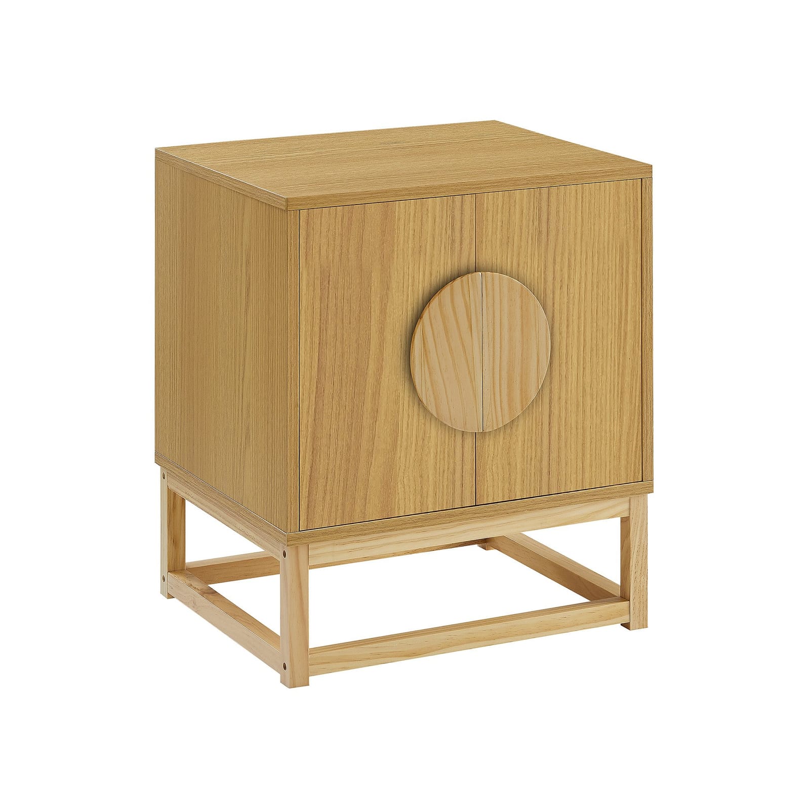 Bedside Table Natural Wood 48x40x55cm
