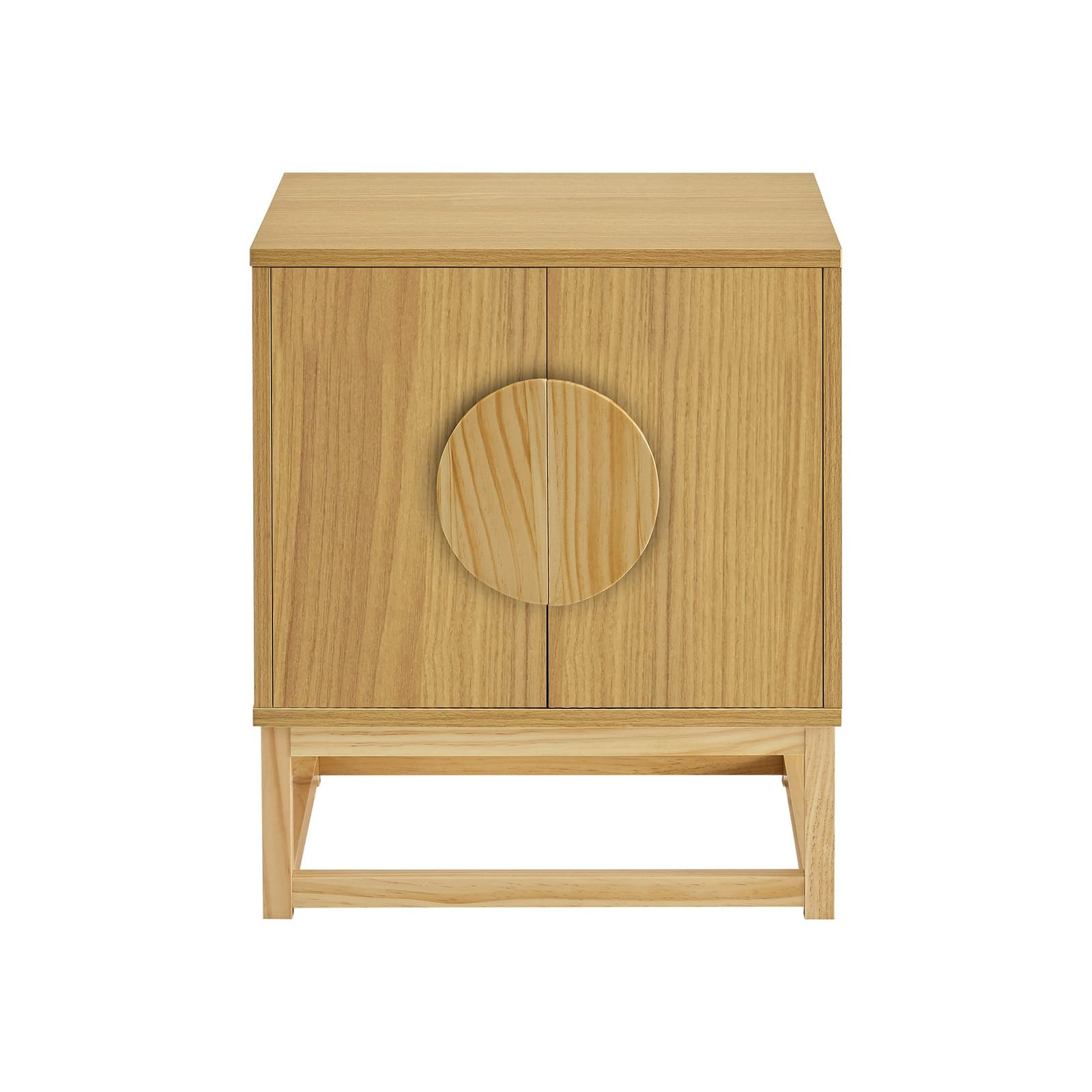 Bedside Table Natural Wood 48x40x55cm