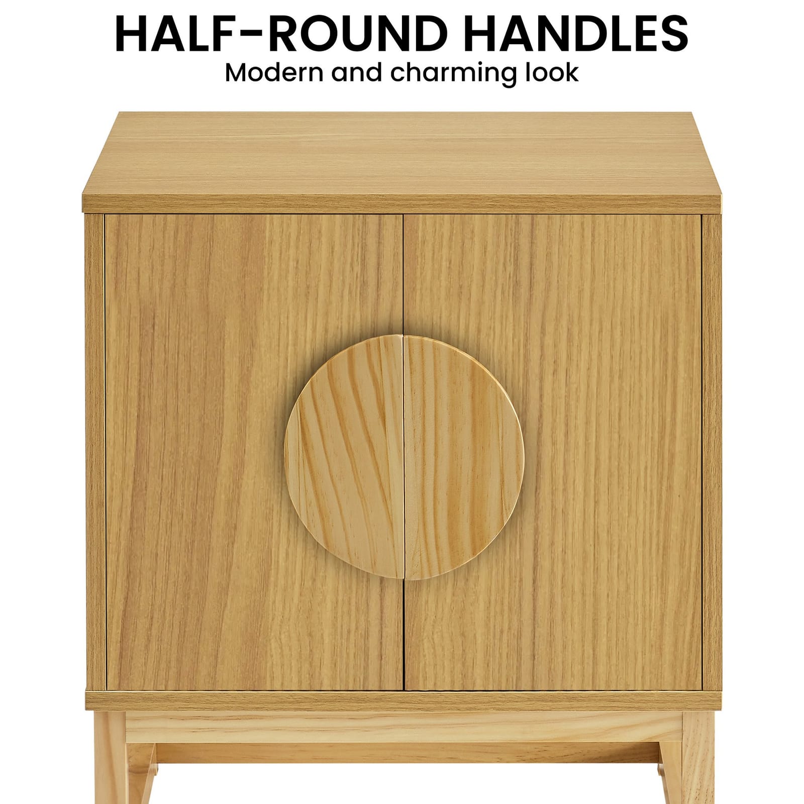 Bedside Table Natural Wood 48x40x55cm