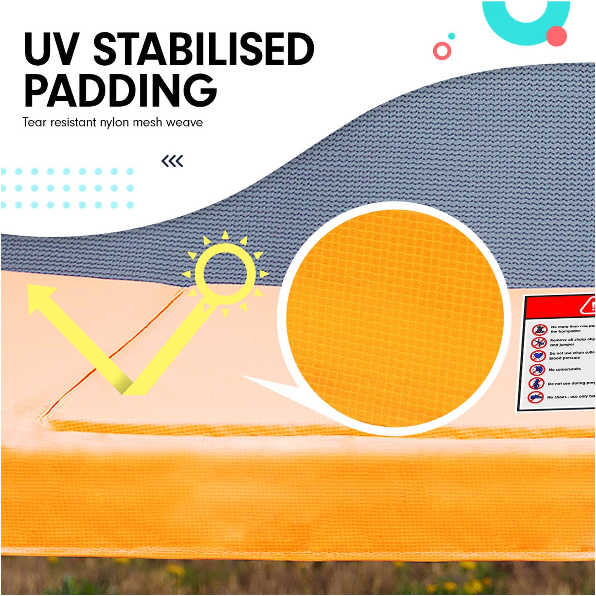 6 Ft X 9 Ft Rectangular Outdoor Trampoline - Orange