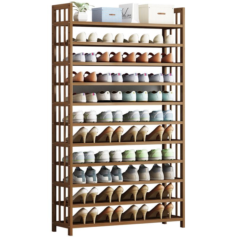 8 Tier Tower Bamboo Wooden Shoe Rack Corner Shelf Stand Storage Organizer