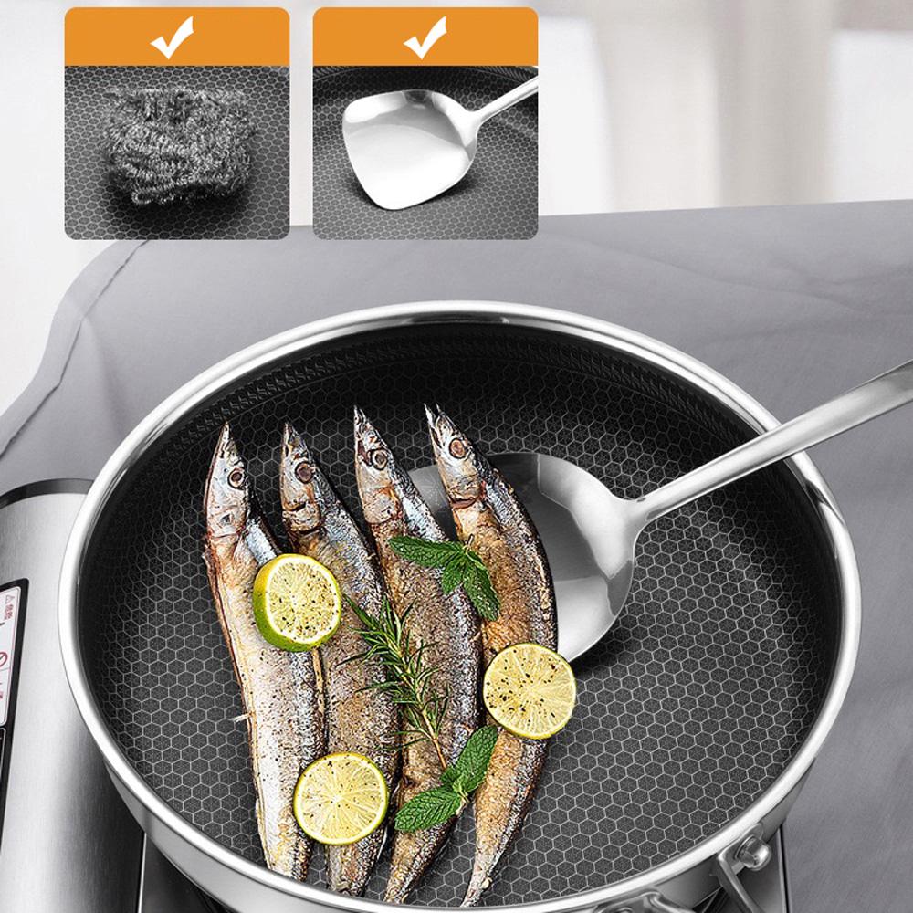 Stainless Steel Frying Pan Non-Stick Cooking Cookware 28Cm