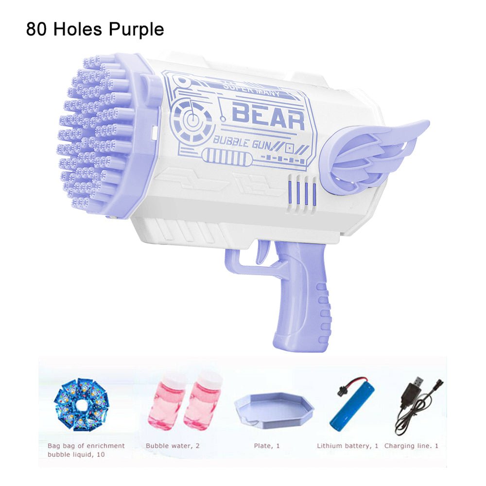 Electric Bubble Gun Machine Soap Kids Adults Summer Outdoor Playtime Toy Blue