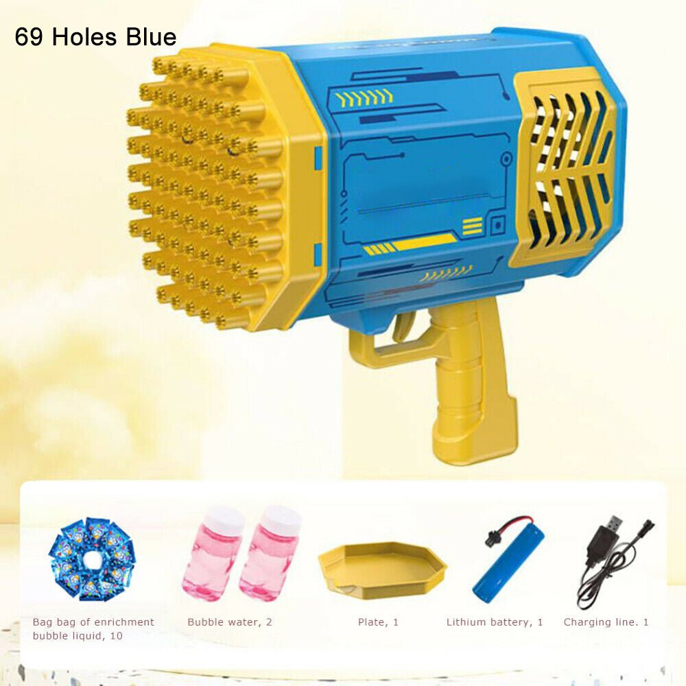 Electric Bubble Gun Machine Soap Kids Adults Summer Outdoor Playtime Toy Blue