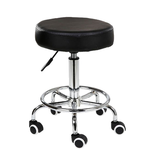 Salon Chair Bar Swivel Stool Office Roller Wheels Portable Height Adjust Leather