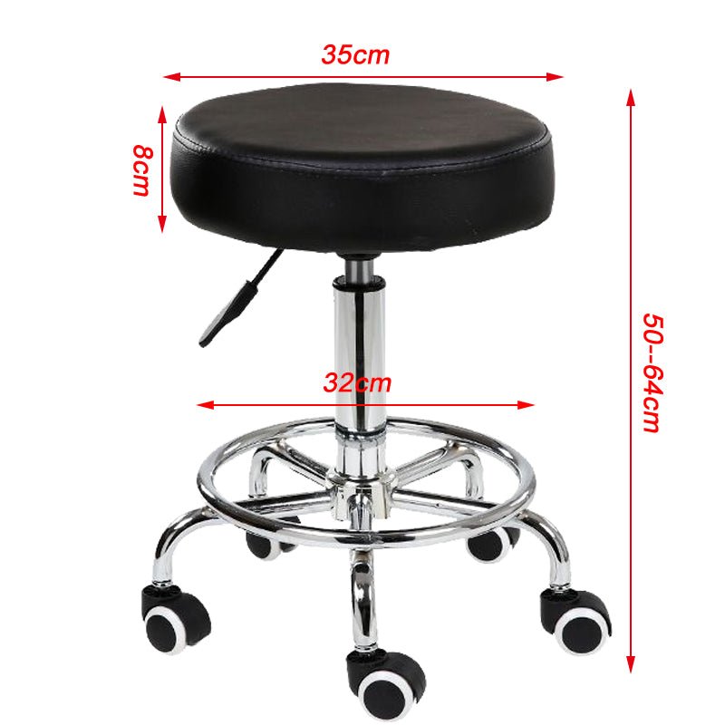 Salon Chair Bar Swivel Stool Office Roller Wheels Portable Height Adjust Leather