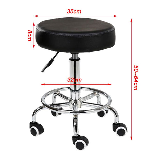 Salon Chair Bar Swivel Stool Office Roller Wheels Portable Leather